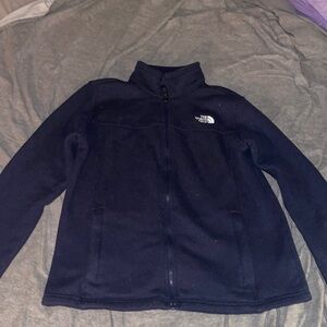 The North Face Mens Navy Blue Full Zip Fleece Jacket Mock Neck Size large